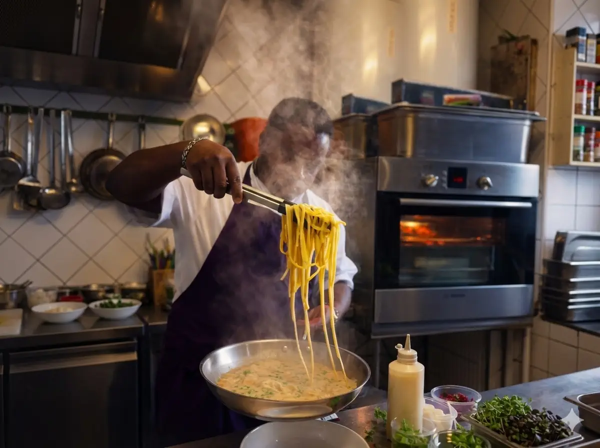 Le chef Johnny en cuisine chez Chez Bidule à Bourg-en-Bresse